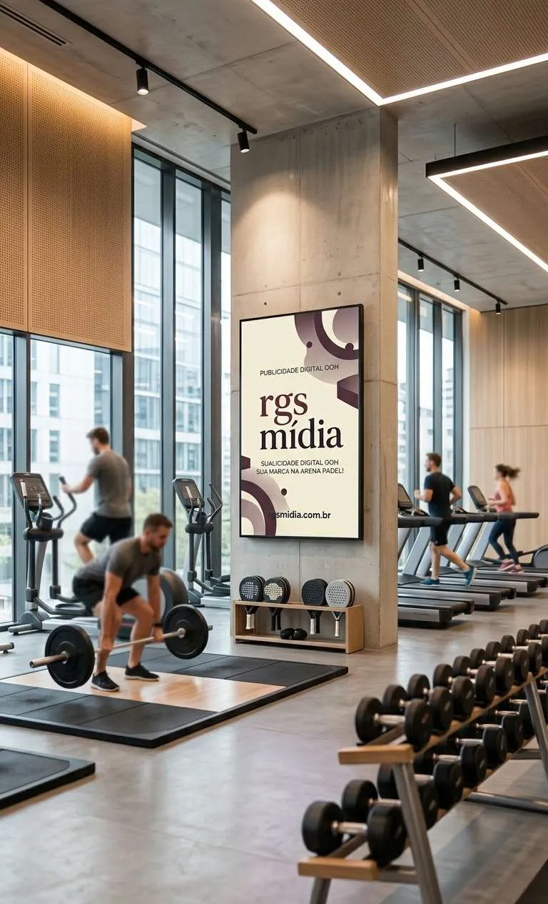 Painel RGS Mídia em academia